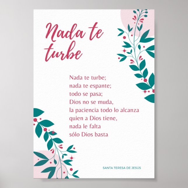 Póster oración Santa Teresita Poster (Vorne)