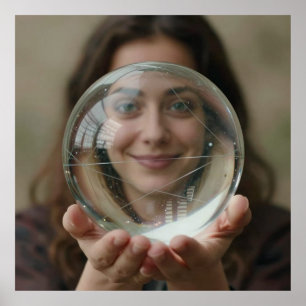 Poster Oracle concentré souriant au métier à tisser du de