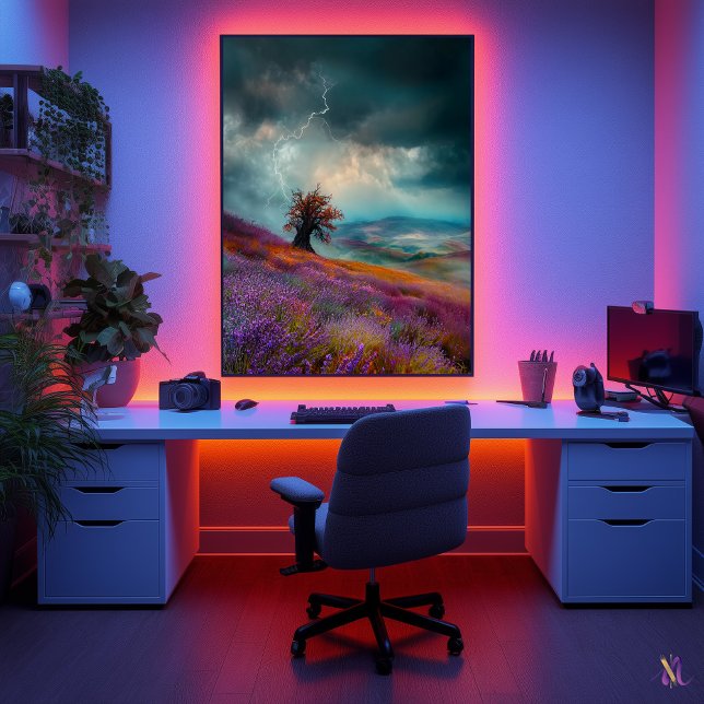 Poster Orage sur les champs de lavande - Dramatique  (Créateur téléchargé)