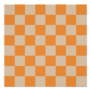 Poster Orange À damiers En vichy Motif