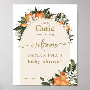 Poster Orange agrumes grenery Petit Baby shower cuite