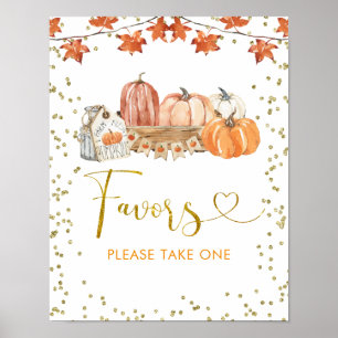 Poster Orange Automne Citrouille Patch Anniversaire Faveu