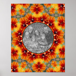 Poster Orange Black Eyed Susan Daisy Ajouter Votre Photo