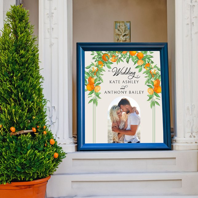 Poster Orange Blossom Arch Mariage Photo Bienvenue (Wedding Welcome Poster from the Orange Blossom Wedding Collection by Darling & May)