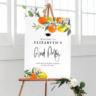 Poster Orange botanique et Garland de citron