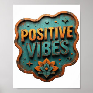 Poster Orange Branché VIBES POSITIVES
