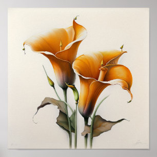 Poster Orange Calla Lilies Lily Flower Art Imprimer Poste