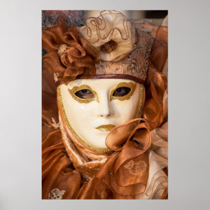 Poster Orange Carnival costume, Venice