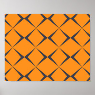 Poster Orange, cool, simple, tendance, formes en chevron