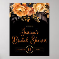 Orange et Noir, Halloween, Fête de Mariage Florale