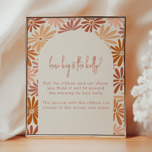 Poster Orange et rose Retro Floral quelle est la taille d