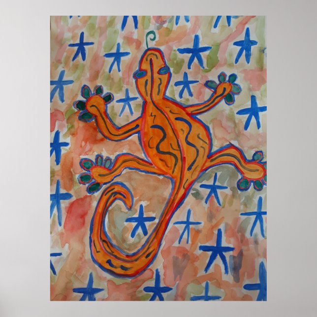 Poster Orange Gecko (Devant)