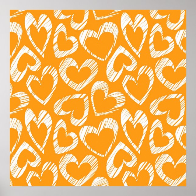 Poster Orange Hearts (Devant)