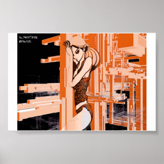 Poster orange industrielle