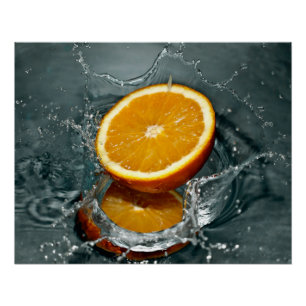 Poster orange juteuse positive pour l'humeur vitaminée