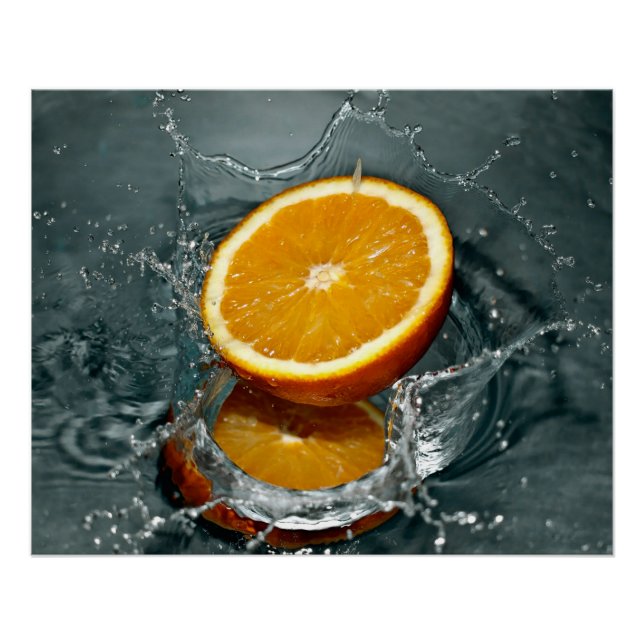 Poster orange juteuse positive pour l'humeur vitaminée (Devant)