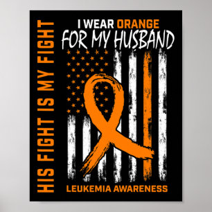 Poster Orange Leucémie Cancer Sensibilisation Mari Améric