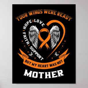Poster Orange Leucémie Sensibilisation Maman Vos Ailes On