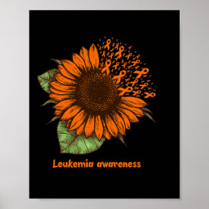 Poster Orange Leukemia Sensibilisation Tournesol Guerrier