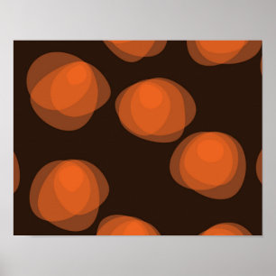 Poster Orange, moderne, cool, fleurs abstraites tendance