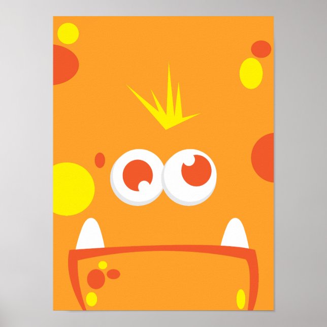 Poster Orange Monster Face Imprimer (Devant)