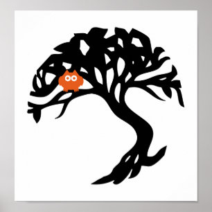 Poster Orange Owl