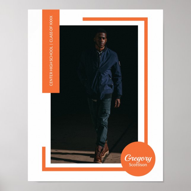 Poster Orange Photo Moderne Graduation (Devant)