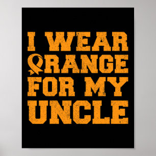 Poster Orange Pour Mon Oncle Leucémie Sensibilisation Can