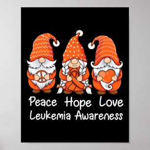 Poster Orange Ribbon Gnomes Soutien Survivant De Leucémie