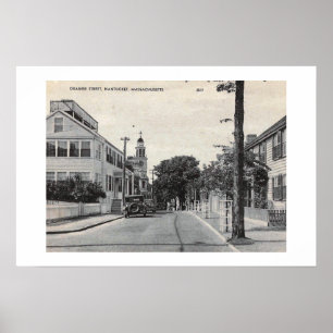 Poster Orange St, Nantucket, Massachusetts Vintage