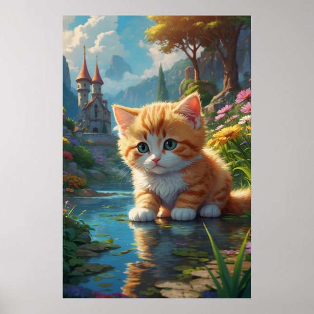 Poster *~* Orange Sweet AP68 2:3 Kitten Cute Tabby (Devant)