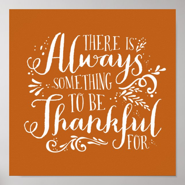 Poster Orange toujours remerciant Citation Thanksgiving (Devant)