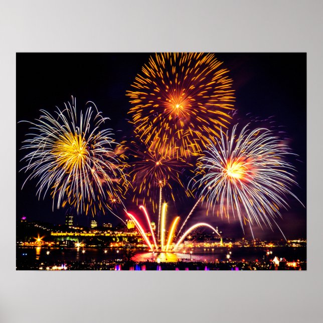 Poster Orange&White Fireworks (Devant)