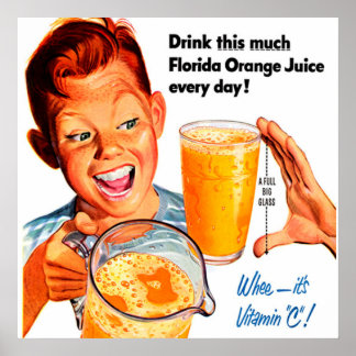 Poster ORANGENSAFT TRINKEN