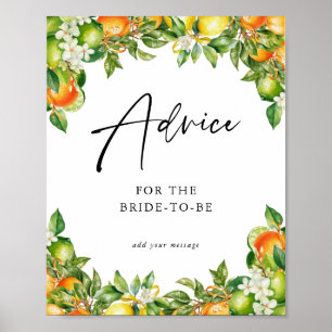 Poster Oranges Citron Citrus douche nuptiale Conseils