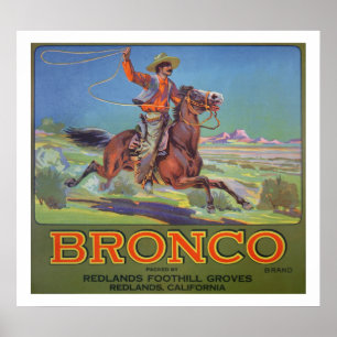 Poster "Oranges de Bronco", c.1900 (litho de couleur)
