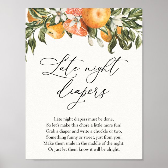 Poster Oranges de clémentine et diaphères de fin de nuit (Devant)