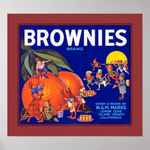 Poster Oranges de la Californie de marque de "brownie"
