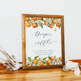 Poster Oranges d'été brillantes Baby shower Déchets Raffi