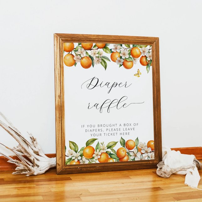 Poster Oranges d'été brillantes Baby shower Déchets Raffi (Créateur téléchargé)