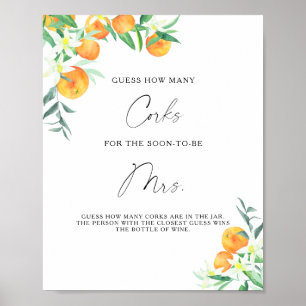 Poster Oranges - Devinez combien de bouchons