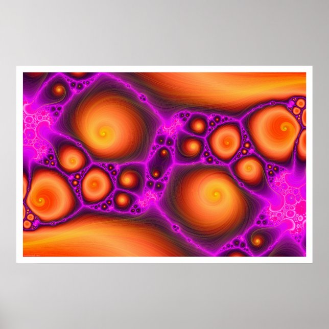 Poster Oranges et purples Fractées #1 (Devant)