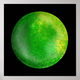 Poster Orb en galaxie verte - Marbre émeraude