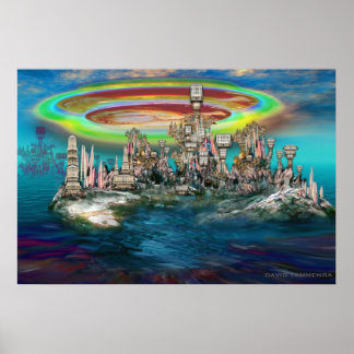 Poster Orb sur UrbanBuildingTrees Island