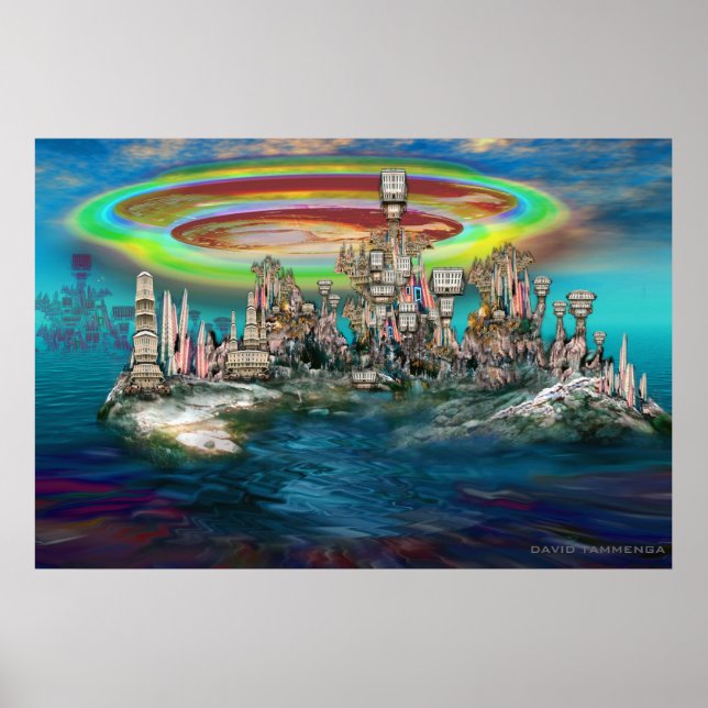 Poster Orb sur UrbanBuildingTrees Island (Devant)