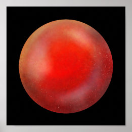 Poster Orbe de galaxie rouge profonde - Marbre de Crimson