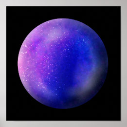 Poster Orbe de galaxie violette - Marbre violet vif Impre