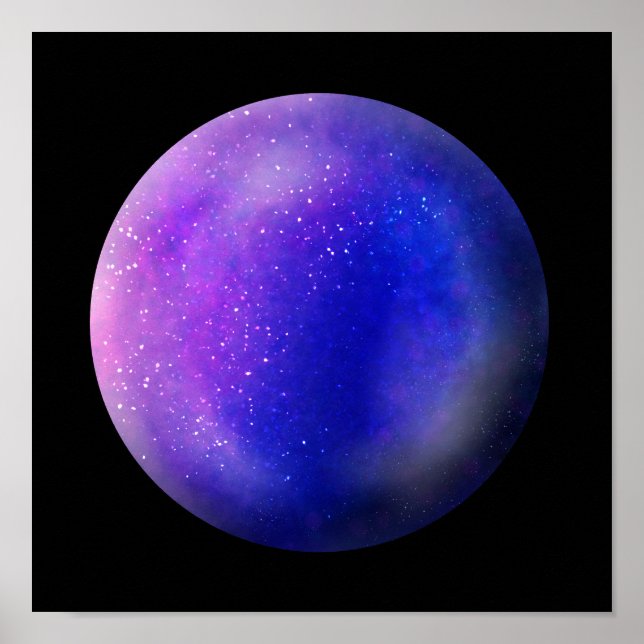 Poster Orbe de galaxie violette - Marbre violet vif Impre (Devant)