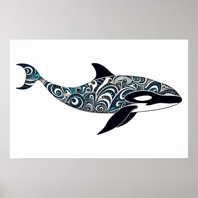 Poster Orca doodle Petit (Devant)