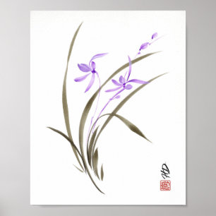 Poster Orchidée lavande